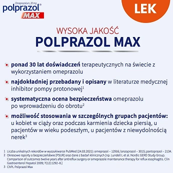 Polprazol Max , kapsułki dojelitowe na zgagę i refluks, 14 szt.