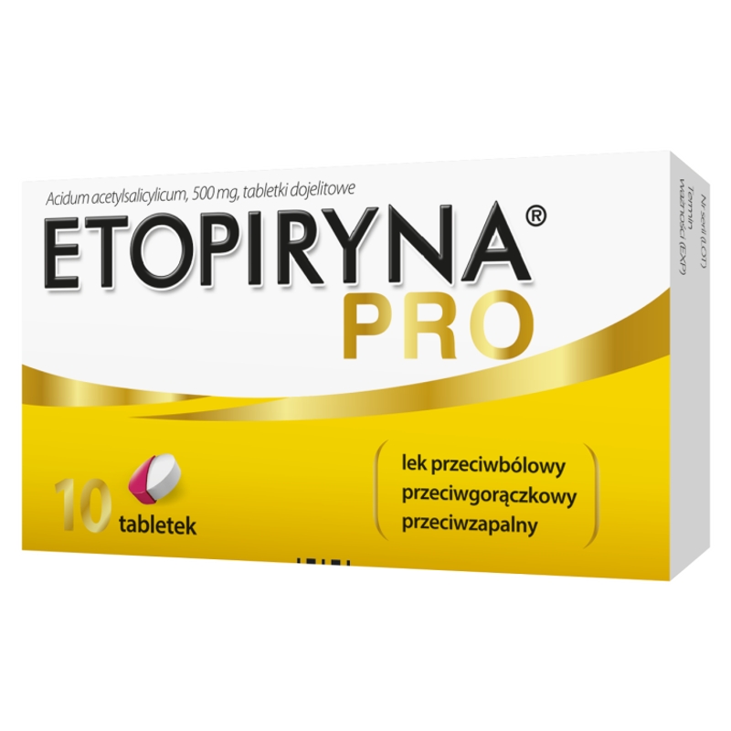 Etopiryna Pro, tabletki na ból o słabym i umiarkowanym nasileniu, gorączkę, 10 szt.