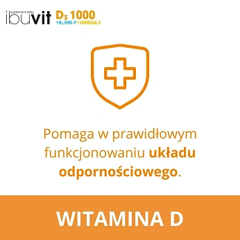 Ibuvit D3 1000 + K2 MK-7 Omega 3, kapsułki ze składnikami wzmacniającymi odporność, 30 szt.