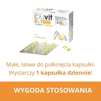 Ibuvit D3 1000 + K2 MK-7 Omega 3, kapsułki ze składnikami wzmacniającymi odporność, 30 szt.