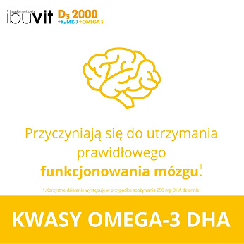 Ibuvit D3 2000 + K2 MK-7 Omega 3, kapsułki ze składnikami wzmacniającymi odporność, 30 szt.