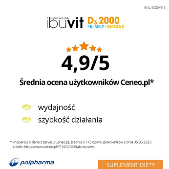 Ibuvit D3 2000 + K2 MK-7 Omega 3, kapsułki ze składnikami wzmacniającymi odporność, 30 szt.