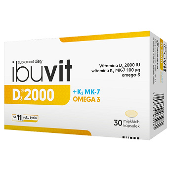 Ibuvit D3 2000 + K2 MK-7 Omega 3, kapsułki ze składnikami wzmacniającymi odporność, 30 szt.