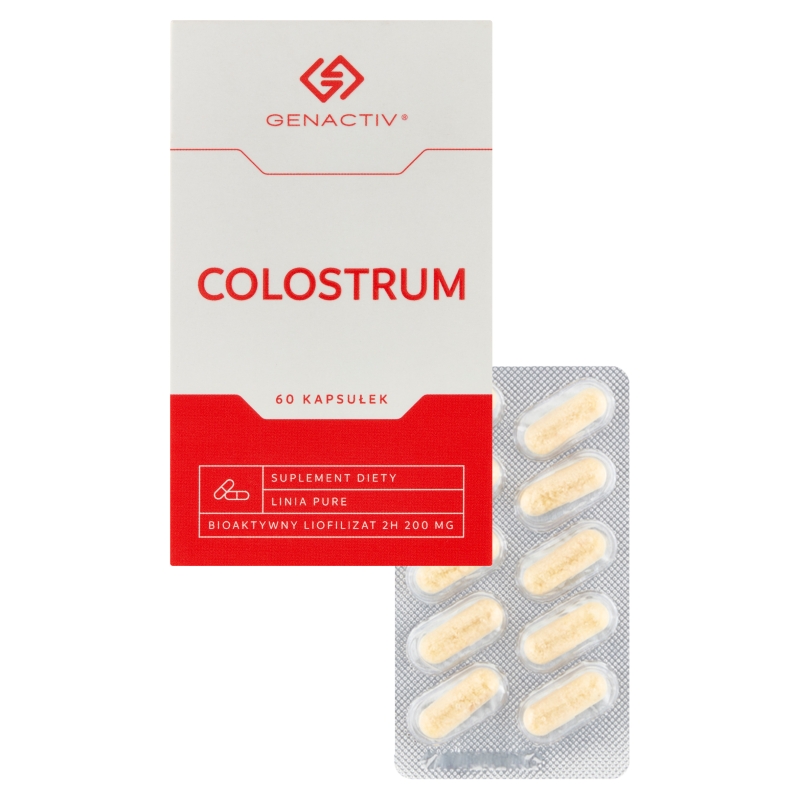Colostrum Genactiv, kapsułki dla osób chcących zachować zdrowy organizm, 60 szt.
