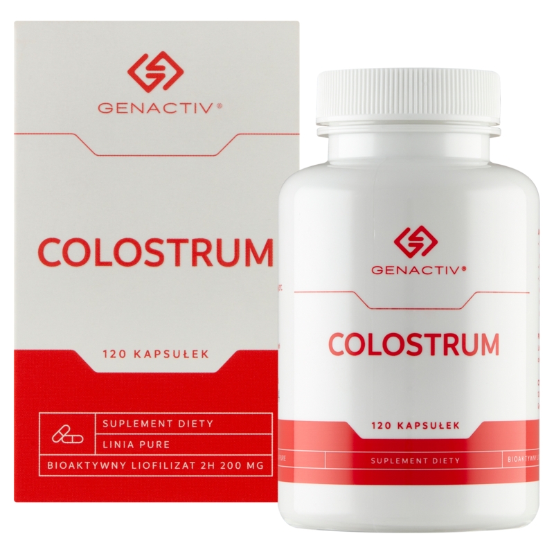 Colostrum Genactiv, kapsułki dla osób chcących zachować zdrowy organizm, 120 szt.