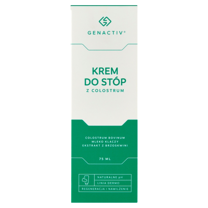Genactiv Krem do stóp z Colostrum, do pielęgnacji suchej skóry stóp,75 ml