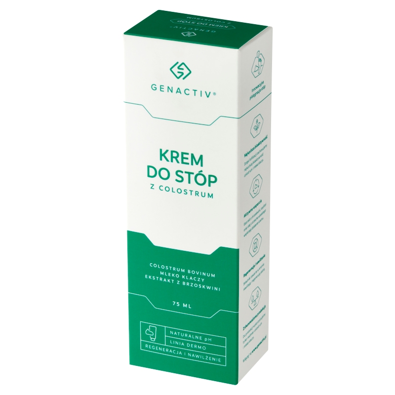 Genactiv Krem do stóp z Colostrum, do pielęgnacji suchej skóry stóp,75 ml