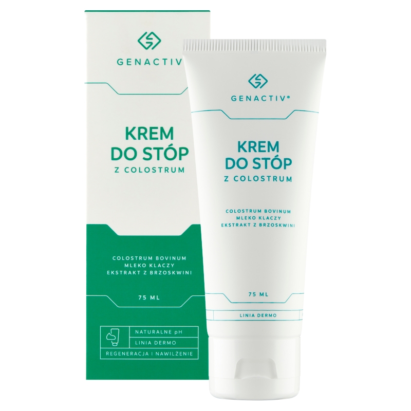 Genactiv Krem do stóp z Colostrum, do pielęgnacji suchej skóry stóp,75 ml