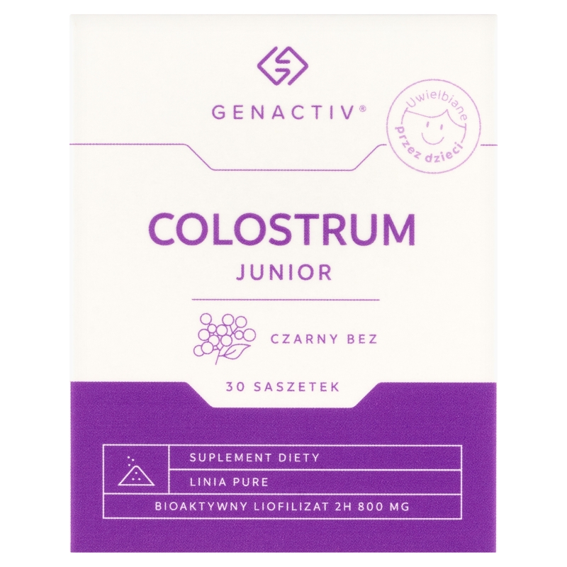 Genactiv Colostrum Junior, czarny bez, 30 saszetek