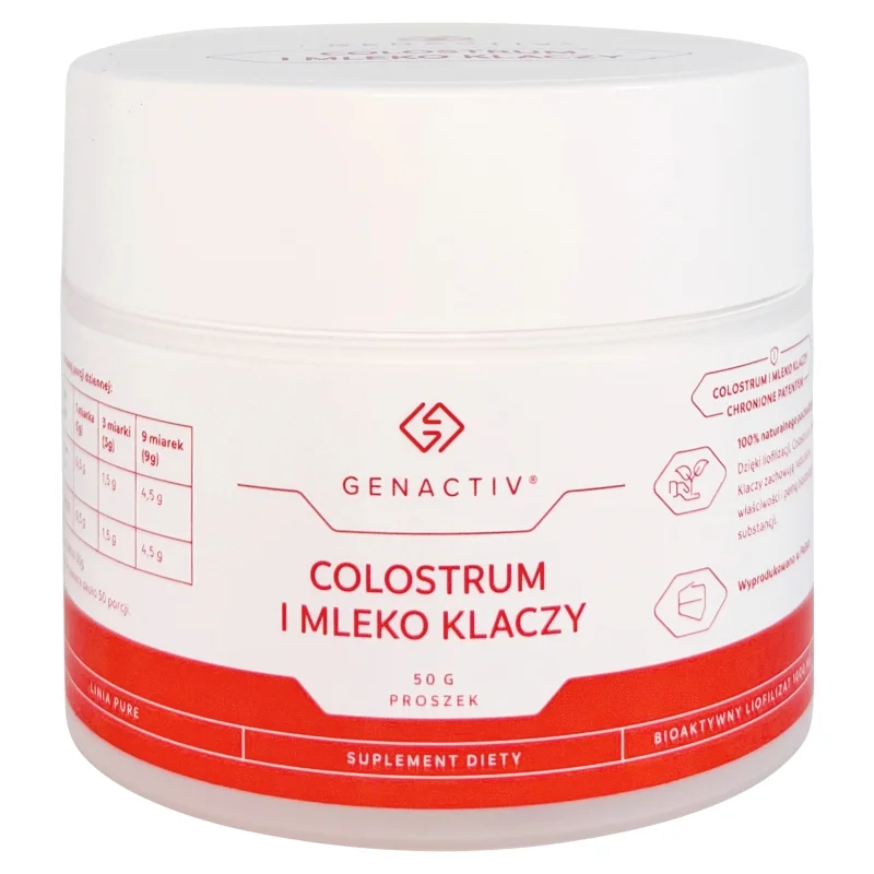 Genactiv Colostrum I Mleko Klaczy proszek, 50 g