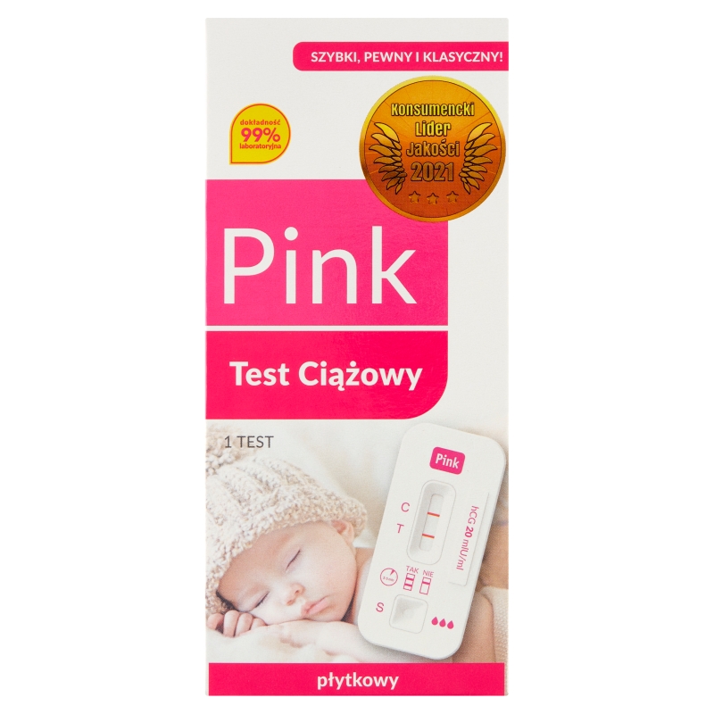Pink Test , płytkowy test ciążowy, 1 szt.