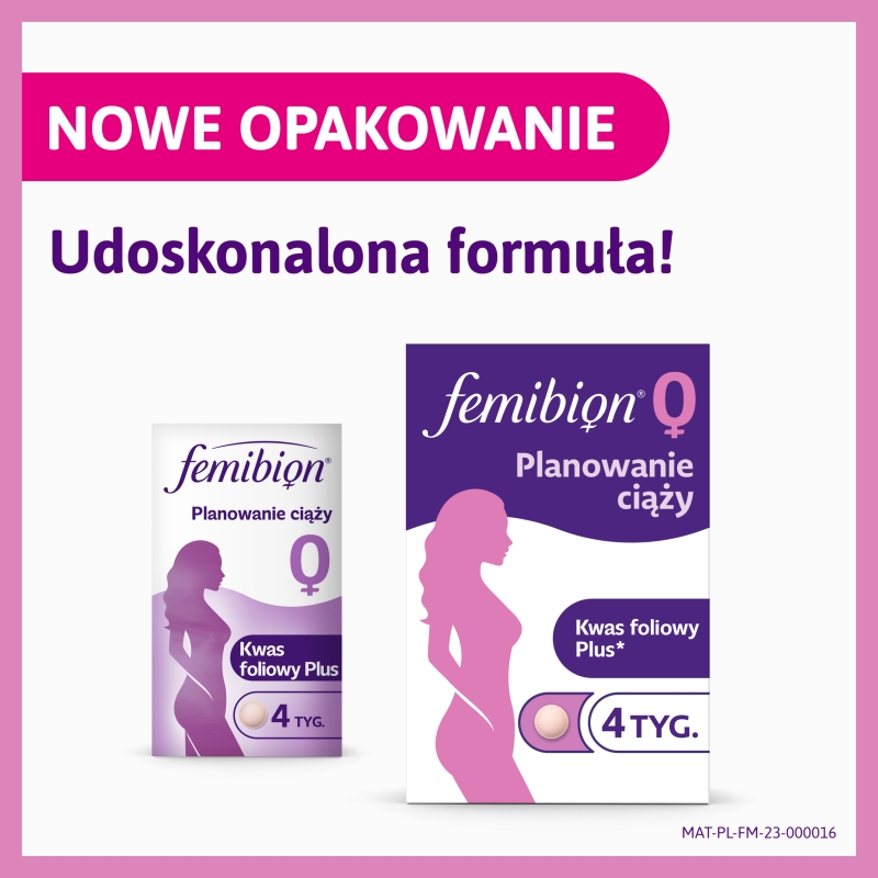 Femibion 0 Planowanie ciąży, tabletki ze składnikami uzupełniającymi dietę w foliany, 28 szt.