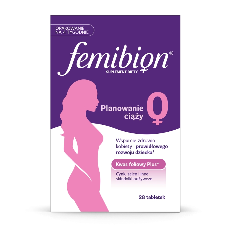 Femibion 0 Planowanie ciąży, tabletki ze składnikami uzupełniającymi dietę w foliany, 28 szt.