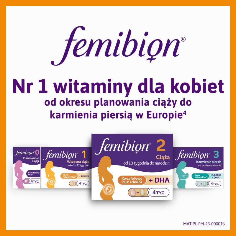 Femibion 2 Ciąża, uzupełnienie diety u kobiet od 13. tygodnia ciąży, 56 tabletek + 56 kapsułek