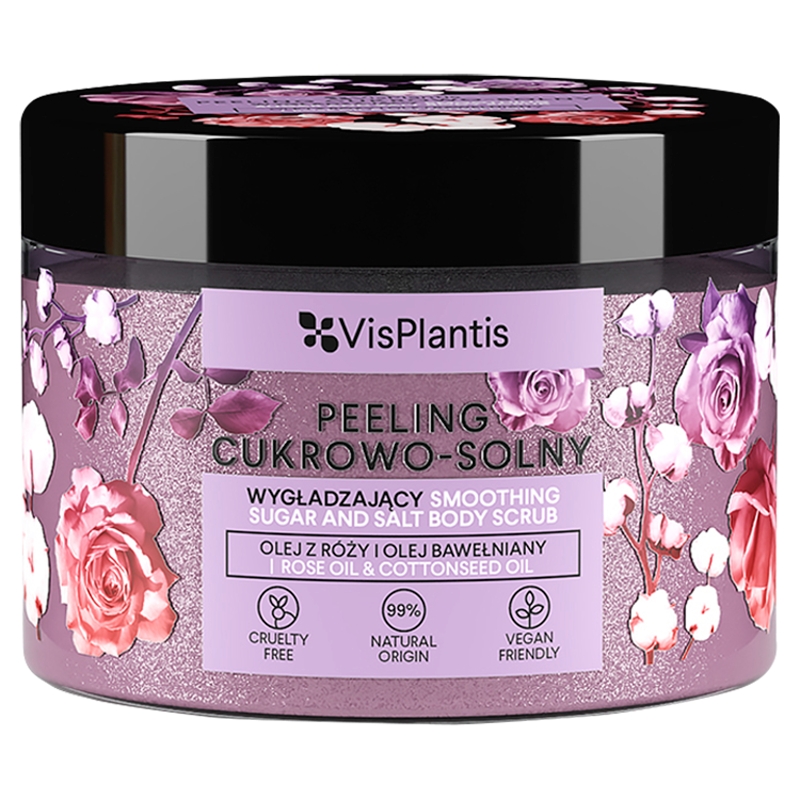ELFA PHARM Vis Plantis Peeling Cukrowo-Solny, wygładzający z olejem z róży i olejem bawełnianym, 350 g
