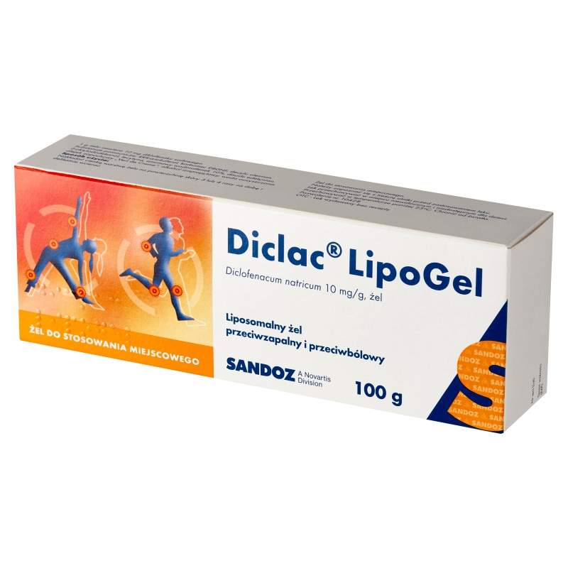 Diclac Lipogel, żel przeciwbólowy i przeciwzapalny, 100 g.