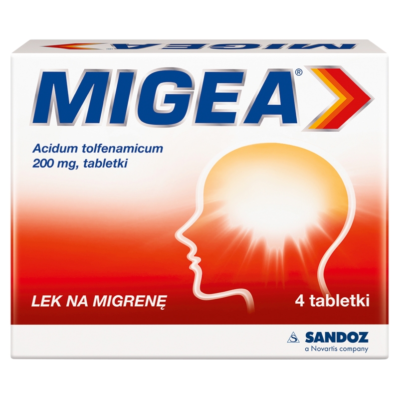 Migea, tabletki na migrenowy ból głowy, 4 szt.