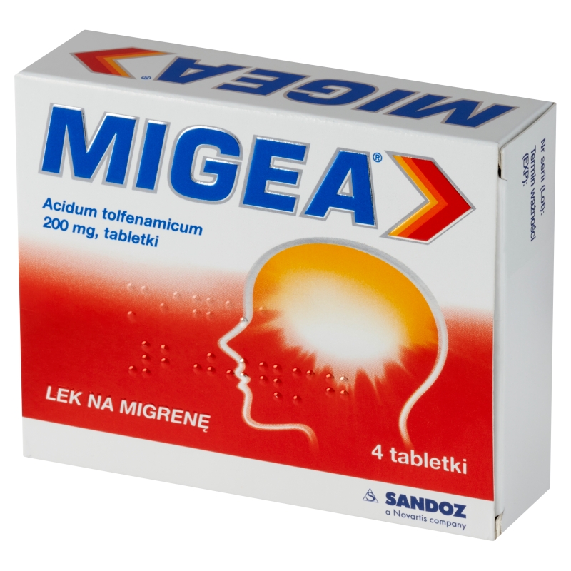 Migea, tabletki na migrenowy ból głowy, 4 szt.