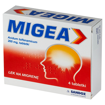 Migea, tabletki na migrenowy ból głowy, 4 szt.