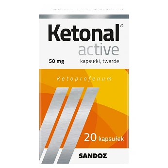 Ketonal active, kapsułki na ból słaby i umiarkowany różnego pochodzenia, 20 szt.