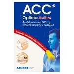 ACC Optima Active proszek zmniejszający lepkość wydzieliny oskrzelowej, 10 sasz.