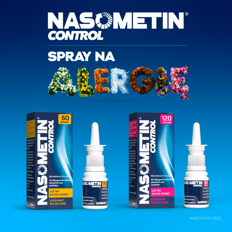 Nasometin Control, aerozol na alergiczne zapalenie błony śluzowej nosa, 120 dawek