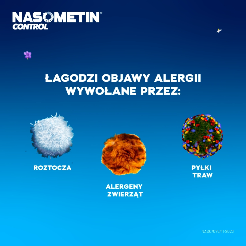 Nasometin Control, aerozol na alergiczne zapalenie błony śluzowej nosa, 120 dawek