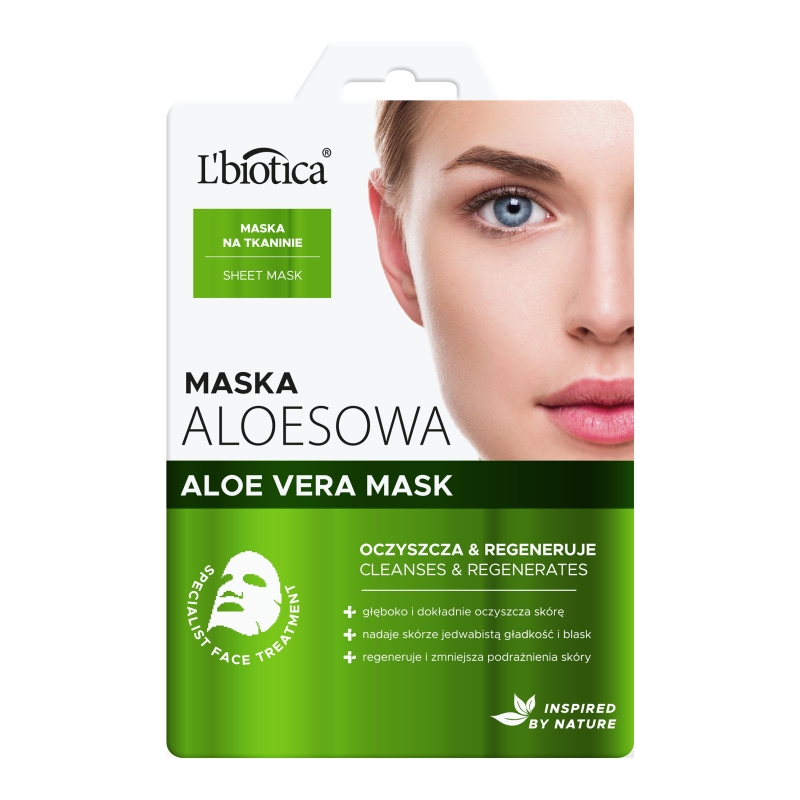 L'biotica, maska aloesowa na tkaninie, 23 ml