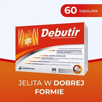 Debutir, kapsułki na dolegliwości gastryczne różnego pochodzenia, 60 szt.