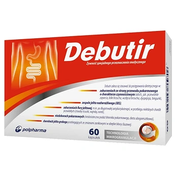 Debutir, kapsułki na dolegliwości gastryczne różnego pochodzenia, 60 szt.