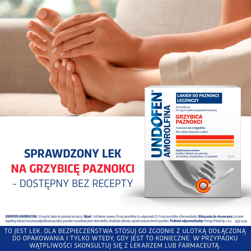 Undofen Amorolfina, lakier leczniczy na grzybicę paznokci, 2,5 ml
