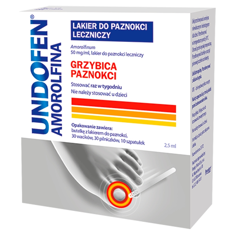 Undofen Amorolfina, lakier leczniczy na grzybicę paznokci, 2,5 ml
