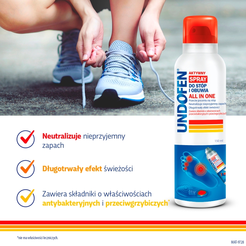 Undofen, przeciwgrzybiczy spray do stóp i obuwia, 150 ml