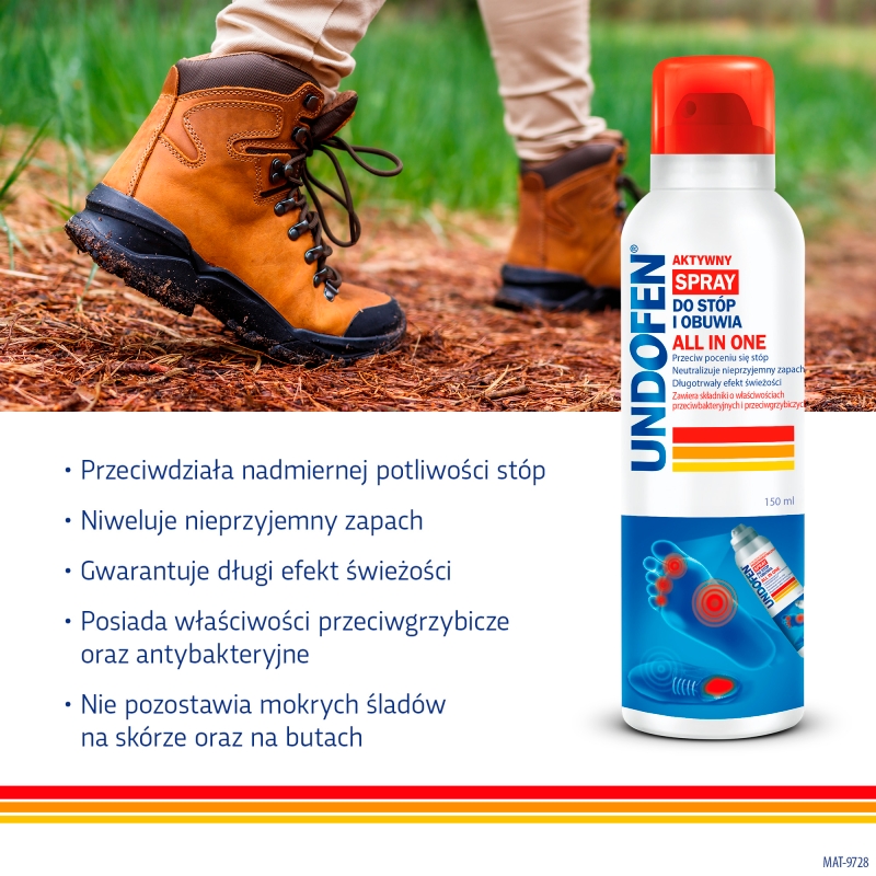 Undofen, przeciwgrzybiczy spray do stóp i obuwia, 150 ml