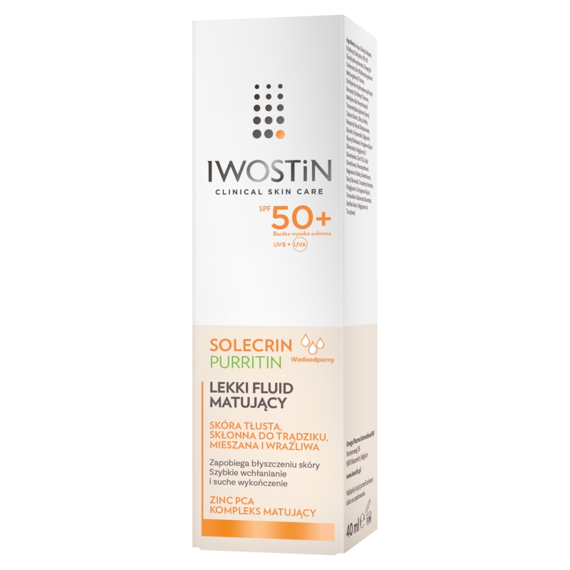 Iwostin Solecrin Purritin lekki fluid matujący SPF 50+, 40 ml