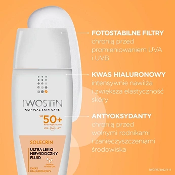 Iwostin Solecrin, fluid ultra lekki do skóry wrażliwej  SPF 50+, 40 ml KRÓTKA DATA 31.12.2025