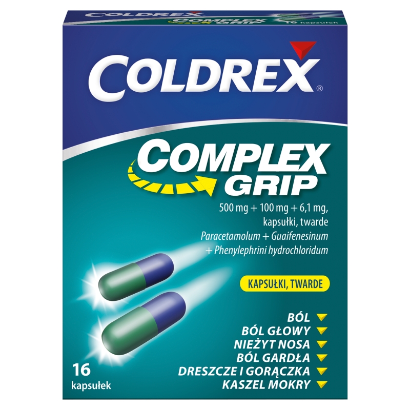 Coldrex Complex Grip kapsułki o na przeziębienie i grypę, 16 szt.