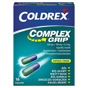 Coldrex Complex Grip, kapsułki o na przeziębienie i grypę, 16 szt.