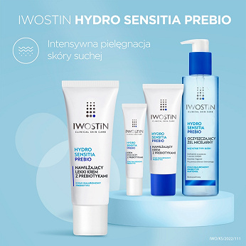 Iwostin Hydro Sensitia Prebio, lekki krem nawilżający z prebiotykami, 50 ml