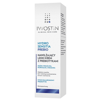 Iwostin Hydro Sensitia Prebio, lekki krem nawilżający z prebiotykami, 50 ml