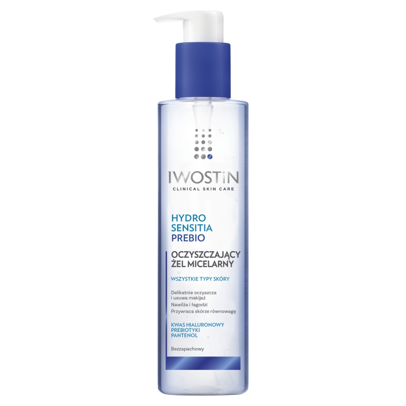 Iwostin Hydro Sensitia Prebio, żel micelarny oczyszczający do wszystkich typów skóry, 200 ml