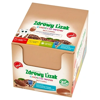Zdrowy Lizak Mniam-Mniam Chocco-Wow, wzbogacony o witaminę D3 i K2 o smaku kakaowym, 40 szt.