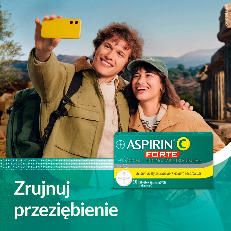 Aspirin C Forte, tabletki na przeziębienie i grypę z witaminą C, 10 szt.