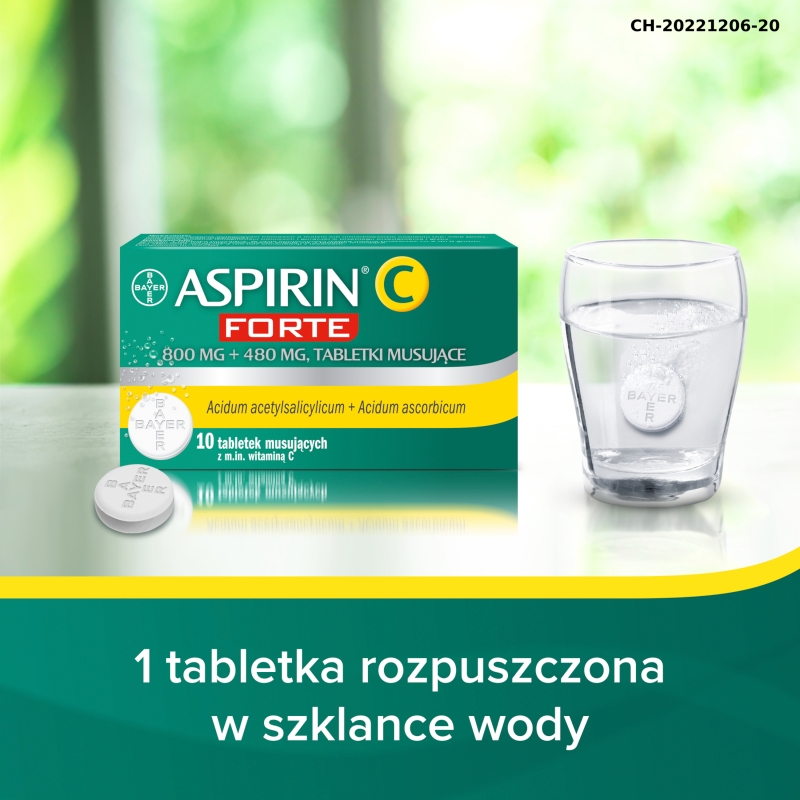 Aspirin C Forte, tabletki na przeziębienie i grypę z witaminą C, 10 szt.