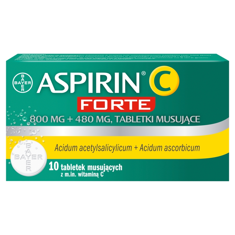 Aspirin C Forte tabletki na przeziębienie i grypę z witaminą C, 10 szt.