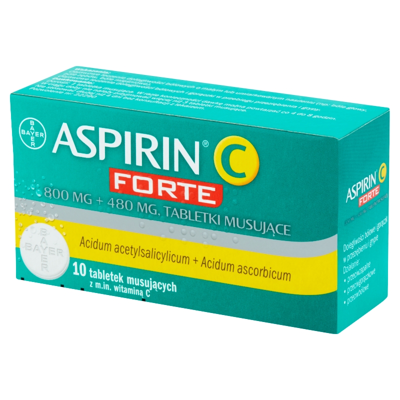 Aspirin C Forte, tabletki na przeziębienie i grypę z witaminą C, 10 szt.