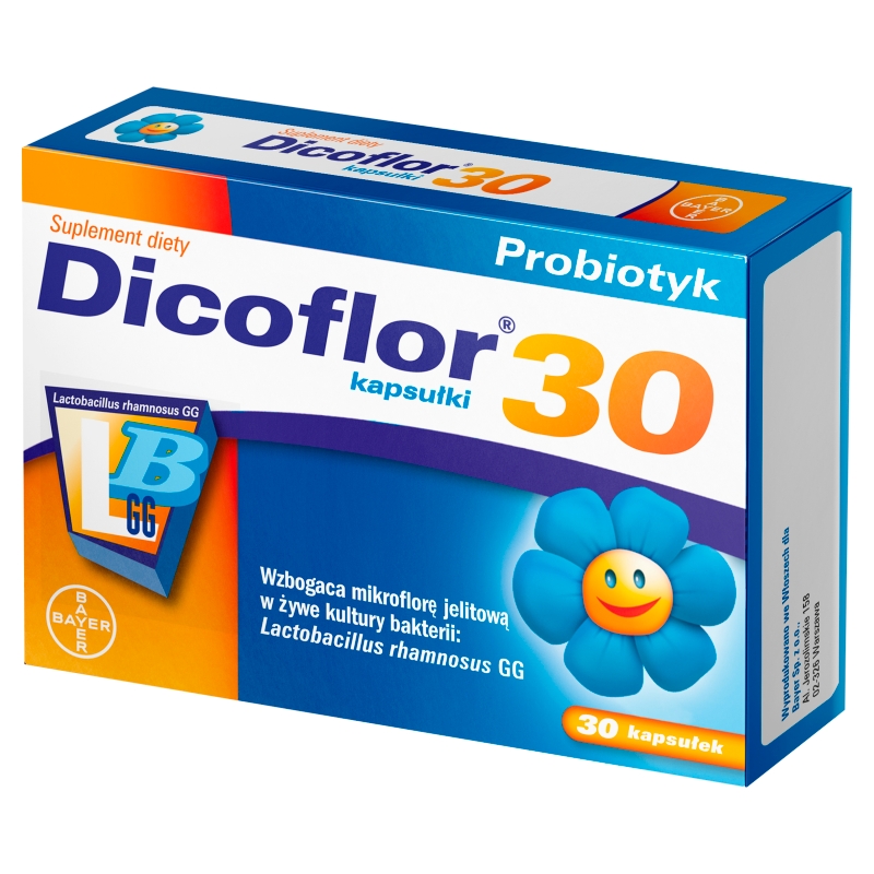 Dicoflor 30, kapsułki probiotyczne ze składnikami wzbogacającymi mikroflorę jelitową, 30 szt.