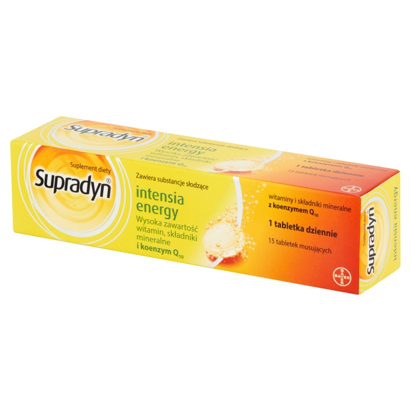 Supradyn Intensia Energy, tabletki musujące ze składnikami uzupełniającymi dietę w witaminy i minerały, 15 szt.