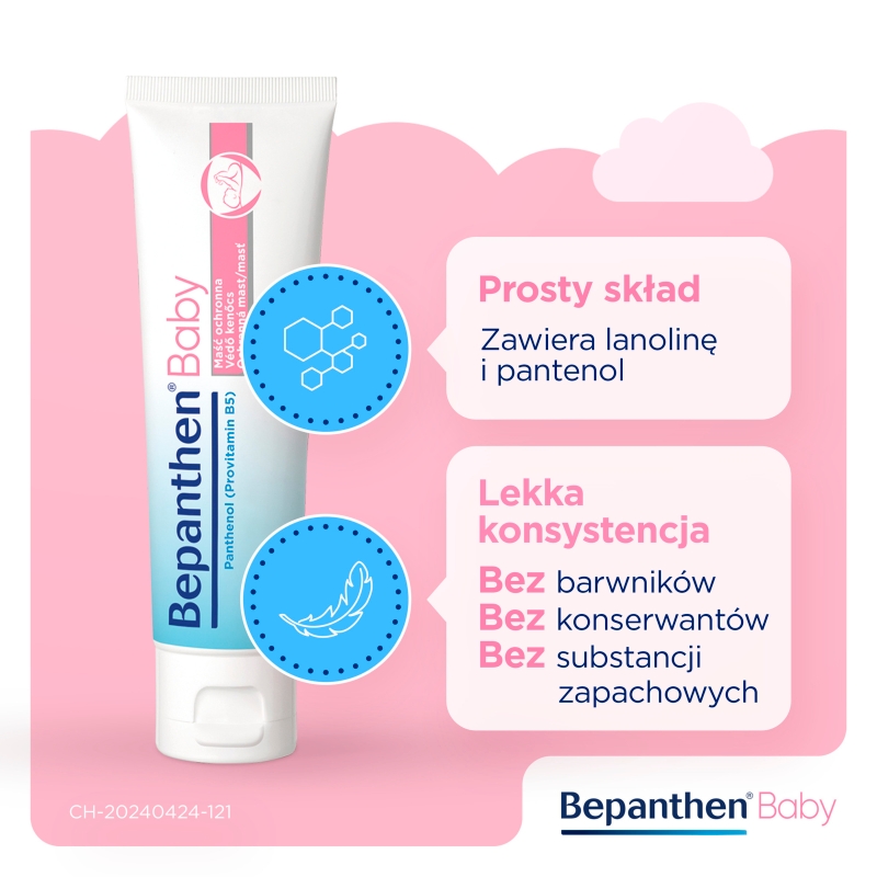 Bepanthen Baby, maść ochronna przed odparzeniami pieluszkowymi niemowląt, 30 g