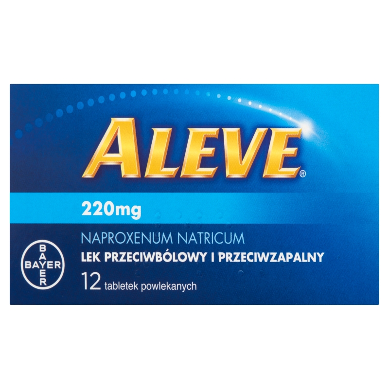 Aleve, tabletki przeciwbólowe, przeciwgorączkowe, przeciwzapalne, 12 szt.